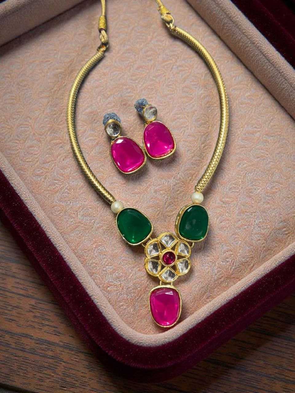 Ynf Brass KESH191 1 Womens Jewellery Wholesale Choker Necklaces Kundan Necklace Set Necklaces Set Manufacturer - Jewellery Export