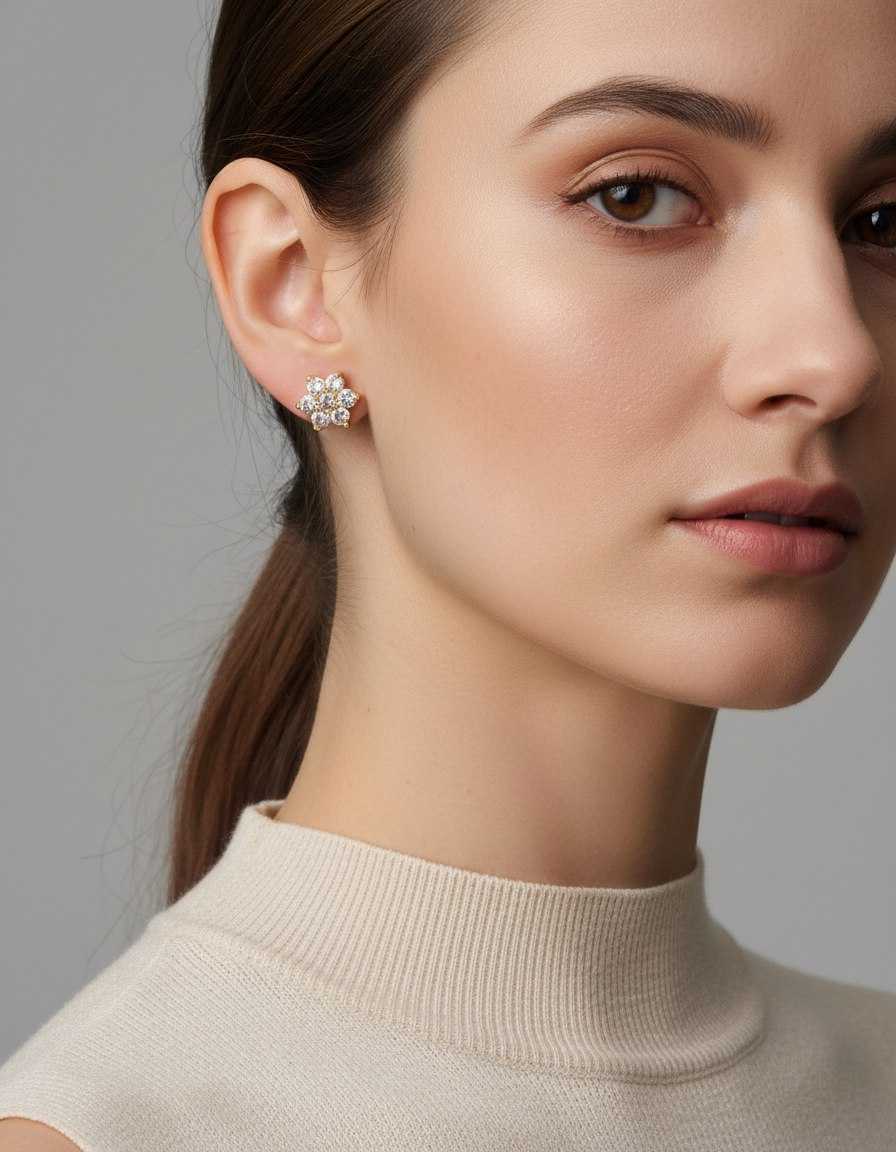 Ynf Brass KESH191 1 Womens Jewellery Wholesale Fancy Earrings AD Diamond Earring Manufacturer - Jewellery Export