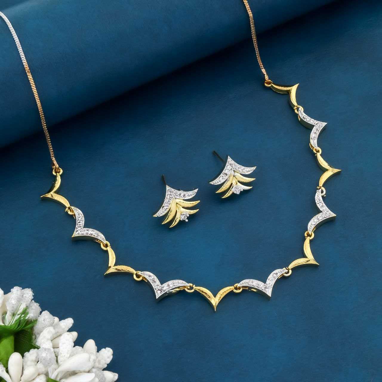 Ynf Brass KESH191 1 Womens Jewellery Wholesale Necklaces Set Pearl Necklace Set Artificial Diamond Necklace Manufacturer - Jewellery Export