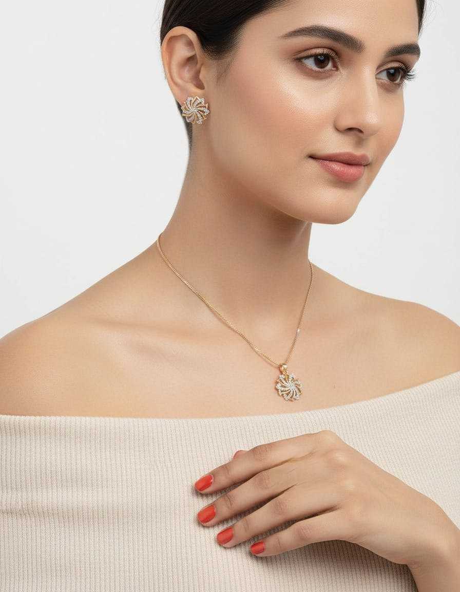 Ynf Brass KESH191 1 Womens Jewellery Wholesale Pendant Set Fashion Pendants Manufacturer - Jewellery Export