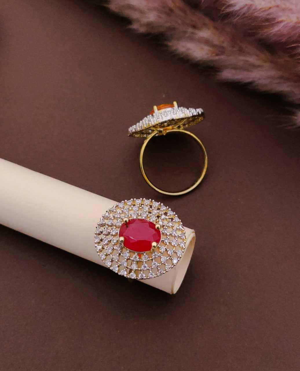Ynf Brass KESH191 128 Womens Jewellery Festive Collections Wholesale AD Diamond Rings Finger Rings Party Wear Jewelry Manufacturer - Jewellery Export