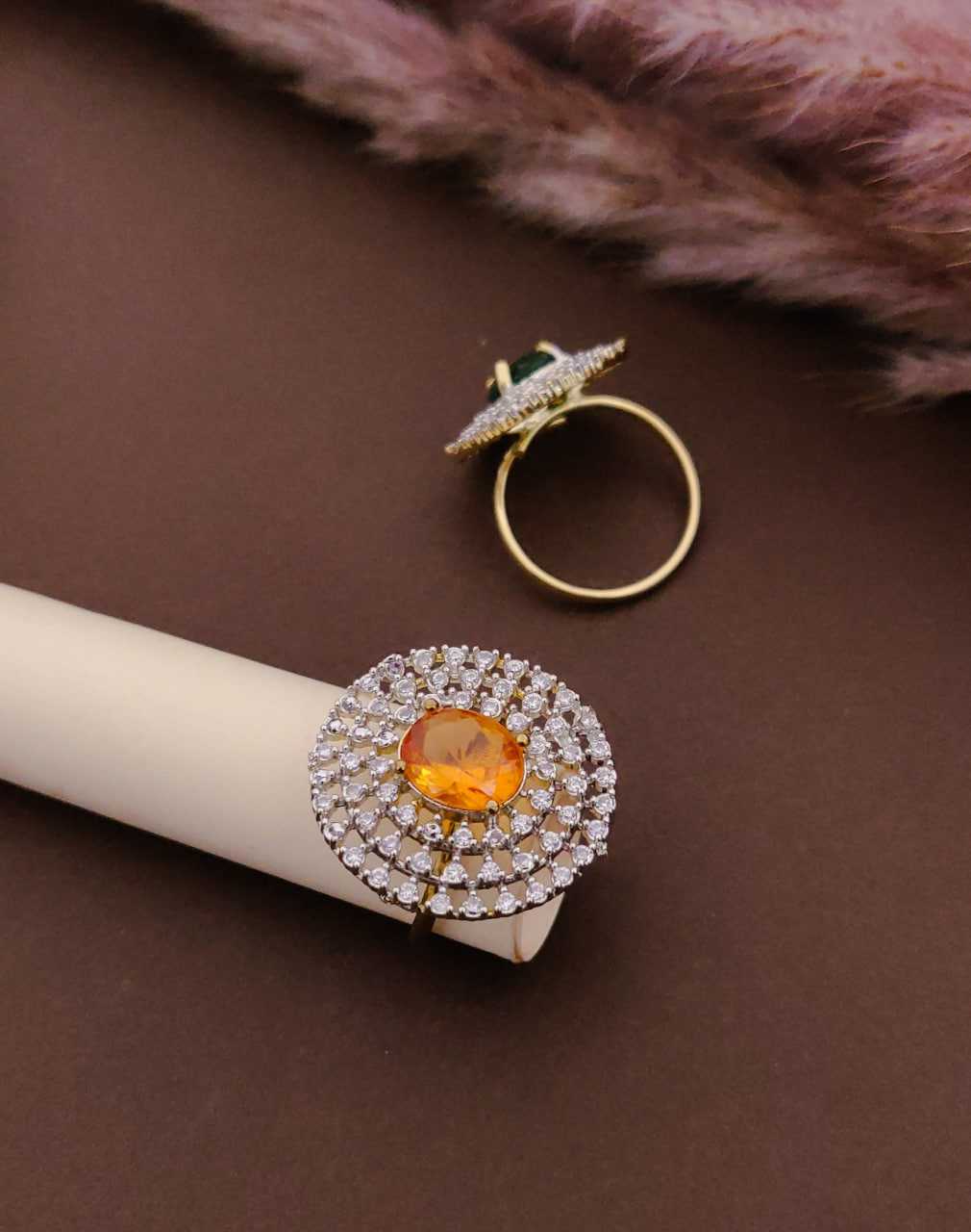 Ynf Brass KESH191 128 Womens Jewellery Festive Collections Wholesale AD Diamond Rings Finger Rings Party Wear Jewelry Manufacturer - Jewellery Export