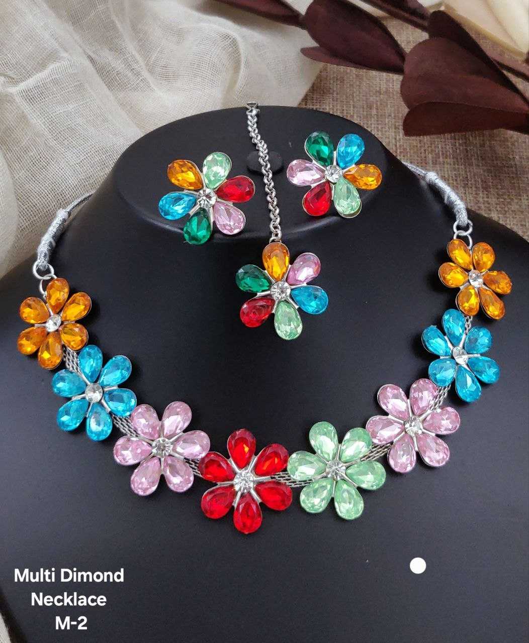 Ynf Brass KESH193 NECKLACE Womens Jewellery Wholesale Necklaces Set Traditional Jewelry Earrings With Stones Manufacturer - Jewellery Export