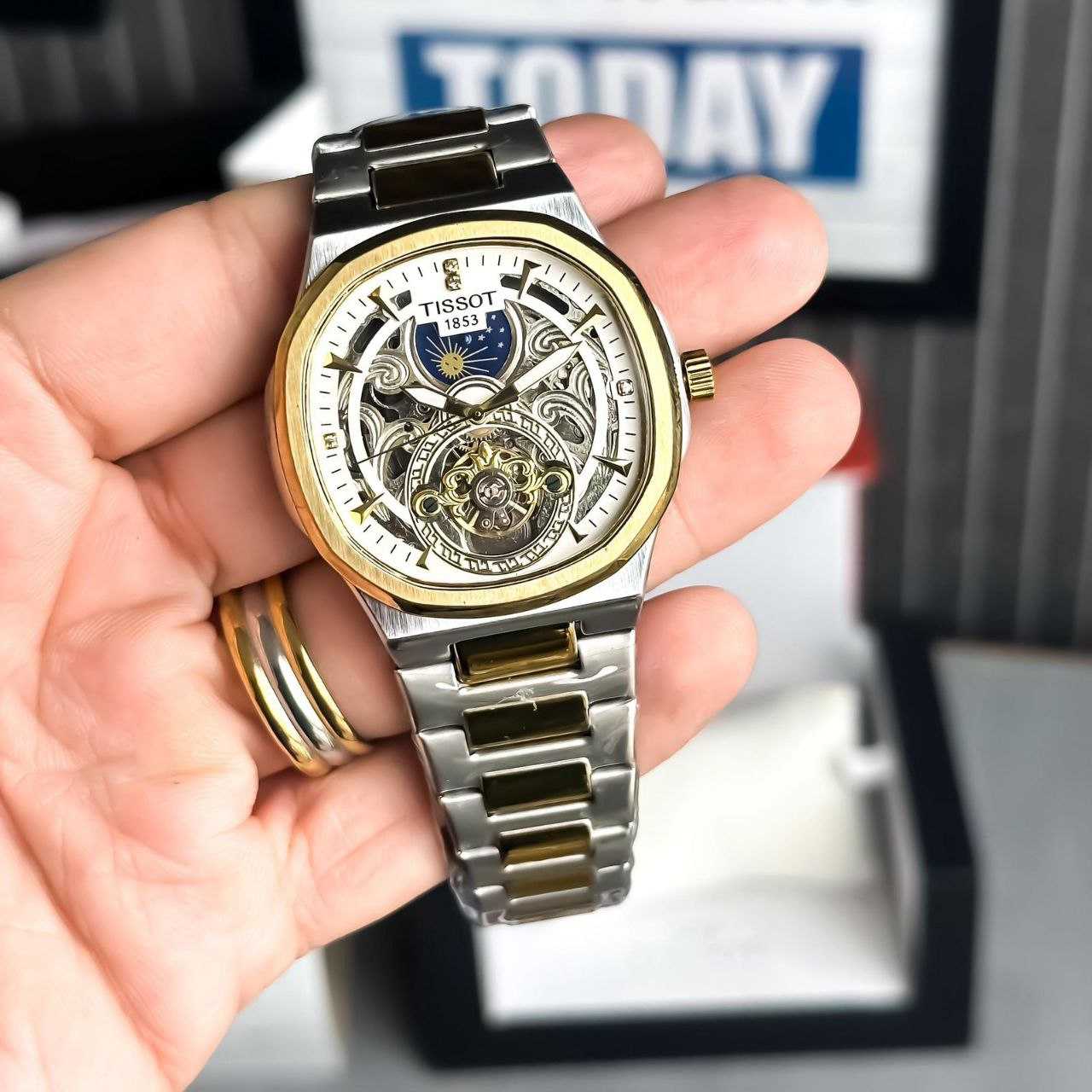 Ynf Brass KESH595 Tissot Sun-Moon Mens Jewellery Wholesale Mens Automatic & Mechanical Watches Manufacturer - Jewellery Export