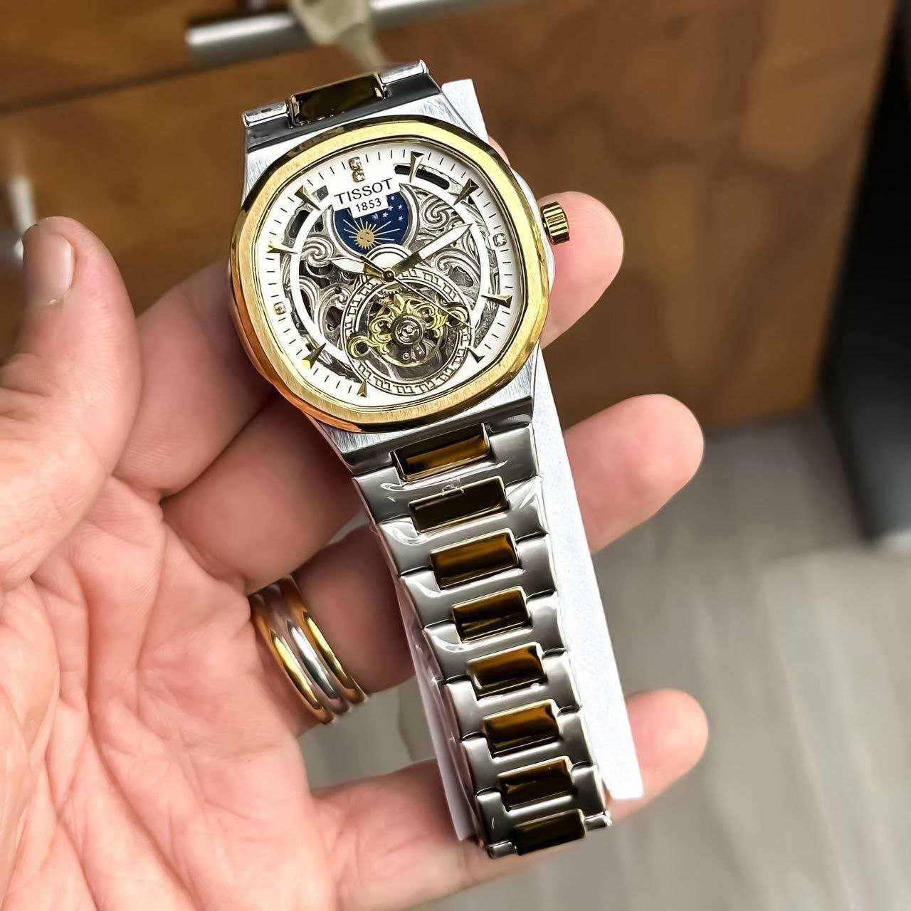 Ynf Brass KESH595 Tissot Sun-Moon Mens Jewellery Wholesale Mens Automatic & Mechanical Watches Manufacturer - Jewellery Export