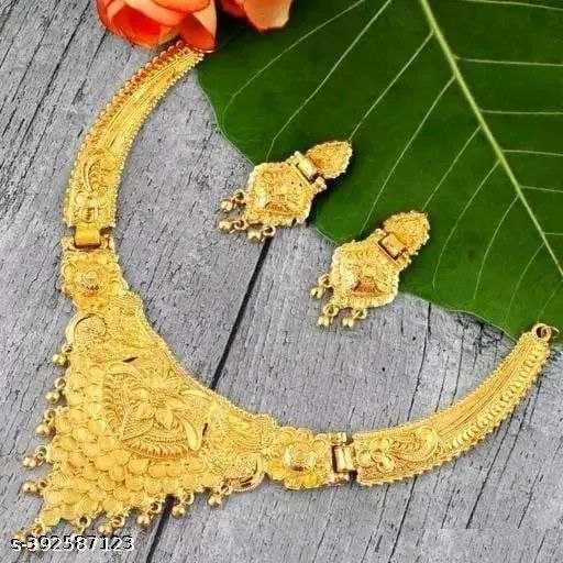 Ynf Gold Plated 104 Womens Jewellery Festive Collections Wholesale Golden Necklace Set Gold Plated Jewelry Party Wear Jewelry Manufacturer - Jewellery Export