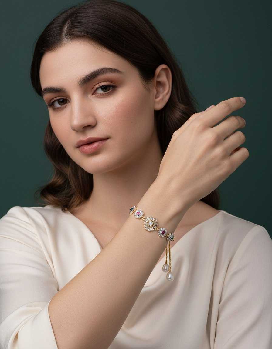 Ynf Gold Plated KESH191 124 Womens Jewellery Festive Collections Wholesale Golden Bracelet Gold Plated Jewelry Party Wear Jewelry Manufacturer - Jewellery Export