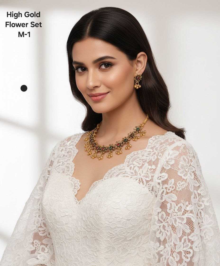 Ynf Gold Plated KESH193 136 Womens Jewellery Festive Collections Wholesale Necklaces Set Golden Necklace Set Gold Plated Jewelry Manufacturer - Jewellery Export