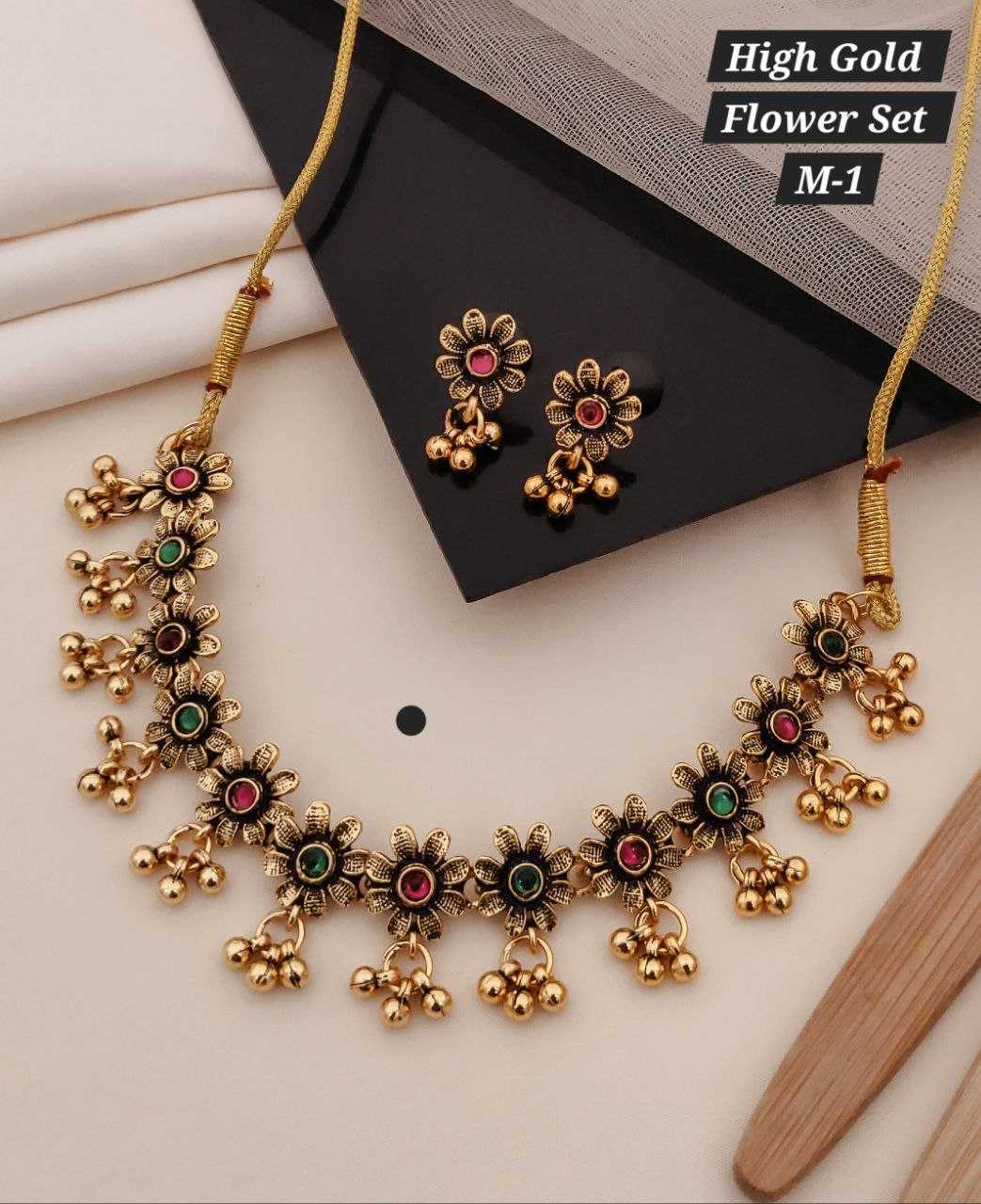 Ynf Gold Plated KESH193 136 Womens Jewellery Festive Collections Wholesale Necklaces Set Golden Necklace Set Gold Plated Jewelry Manufacturer - Jewellery Export