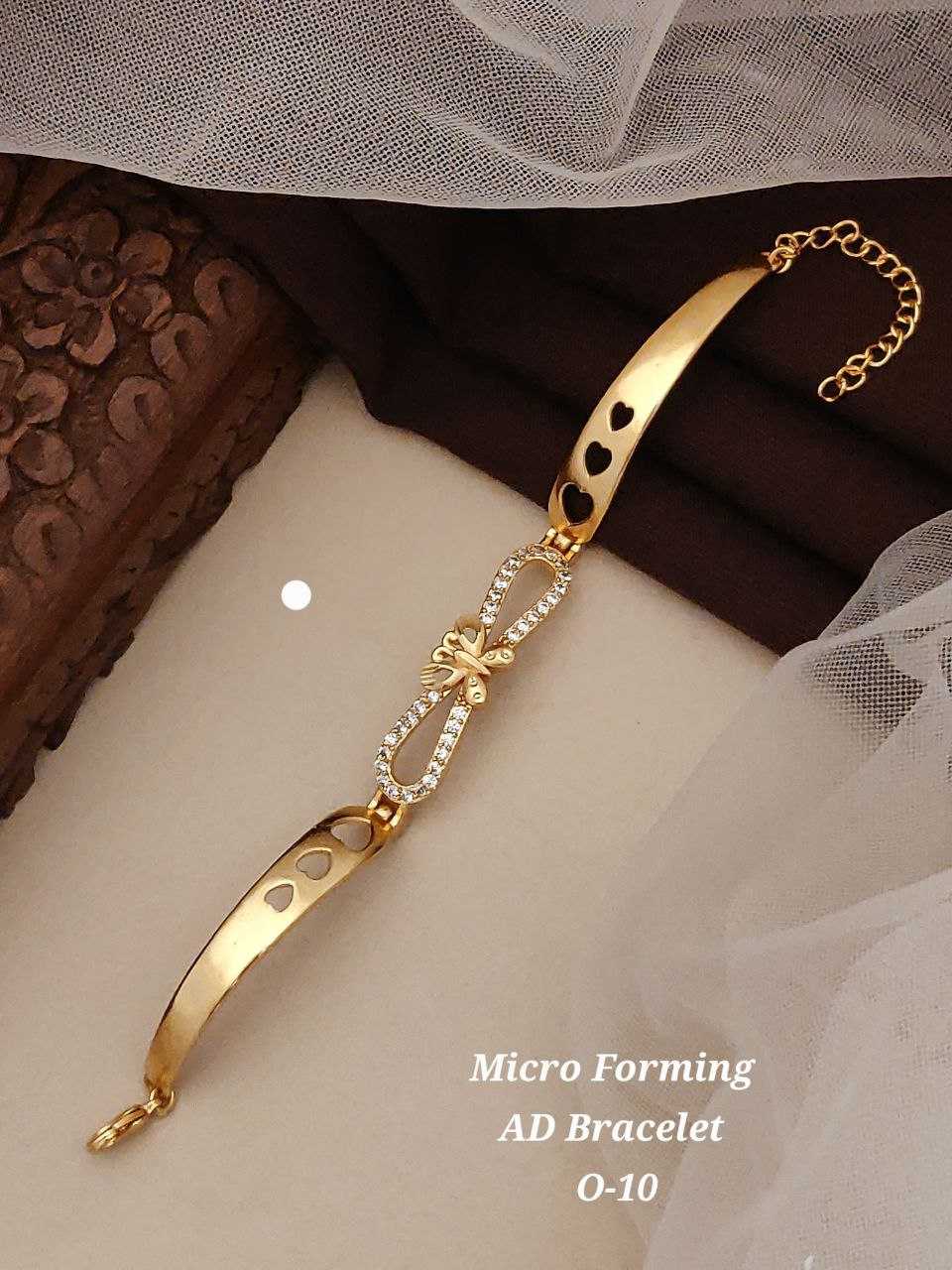 Ynf AD Diamond KESH193 BRACELETE1 Womens Jewellery Wholesale AD Diamond Bracelet Golden Bracelet Designer Artificial Jewelry Manufacturer - Jewellery Export