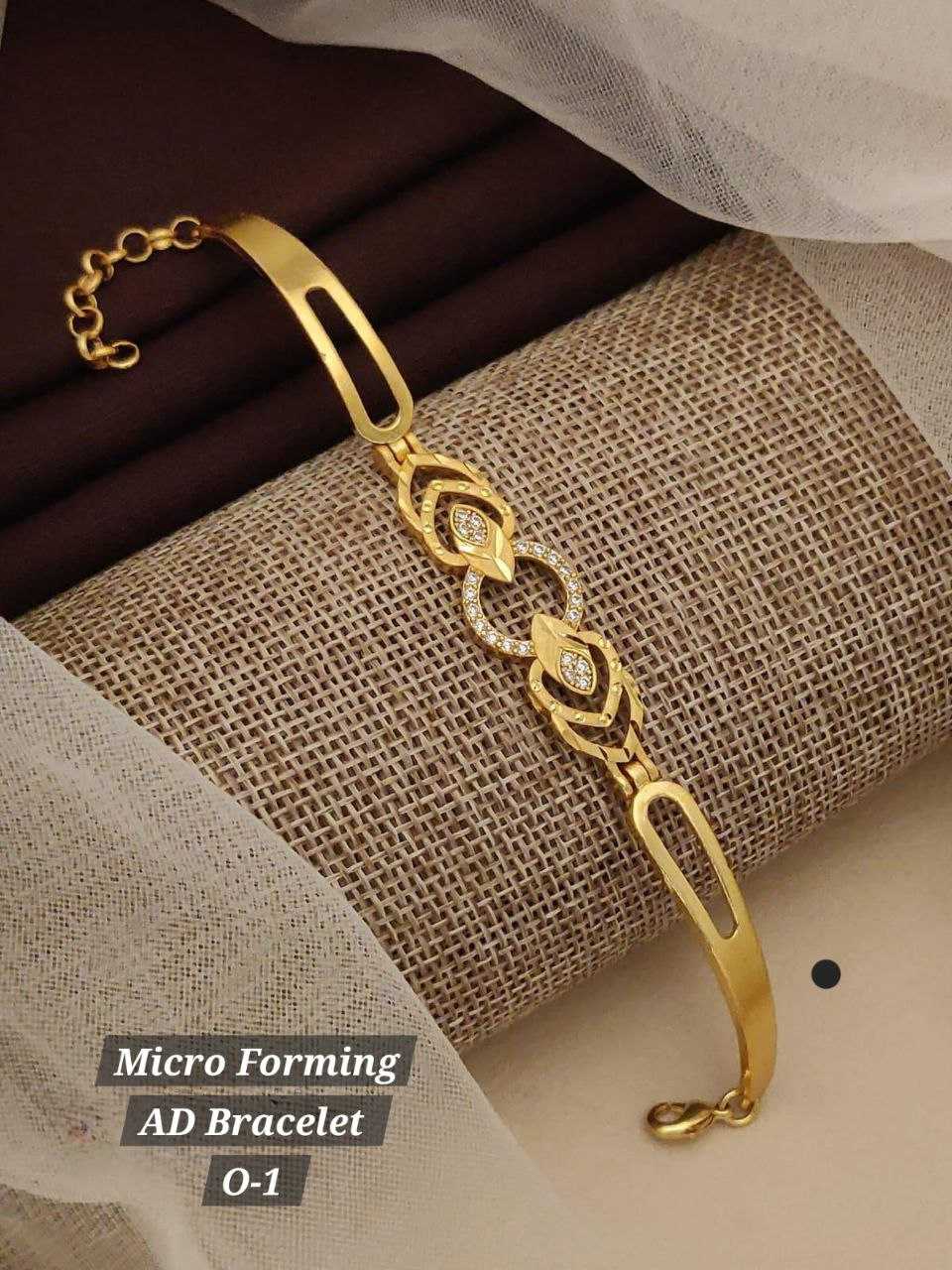 Ynf AD Diamond KESH193 BRACELETE1 Womens Jewellery Wholesale AD Diamond Bracelet Golden Bracelet Designer Artificial Jewelry Manufacturer - Jewellery Export