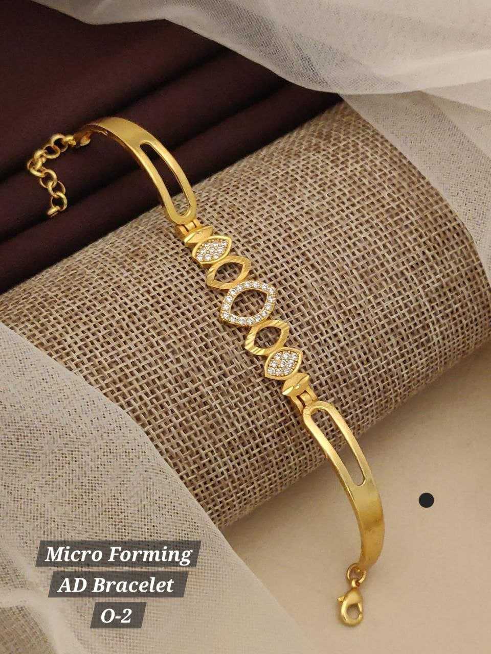 Ynf AD Diamond KESH193 BRACELETE1 Womens Jewellery Wholesale AD Diamond Bracelet Golden Bracelet Designer Artificial Jewelry Manufacturer - Jewellery Export