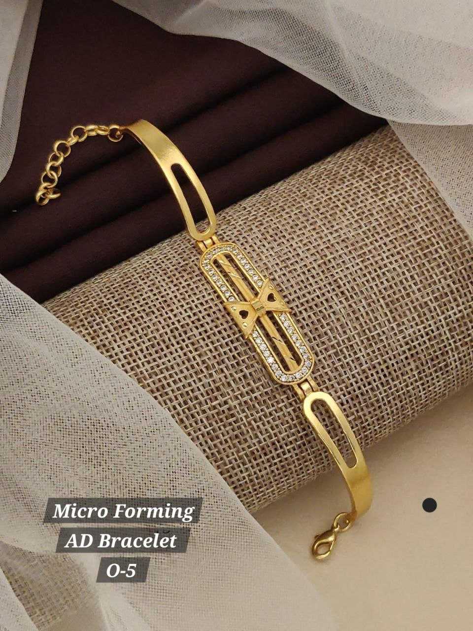 Ynf AD Diamond KESH193 BRACELETE1 Womens Jewellery Wholesale AD Diamond Bracelet Golden Bracelet Designer Artificial Jewelry Manufacturer - Jewellery Export