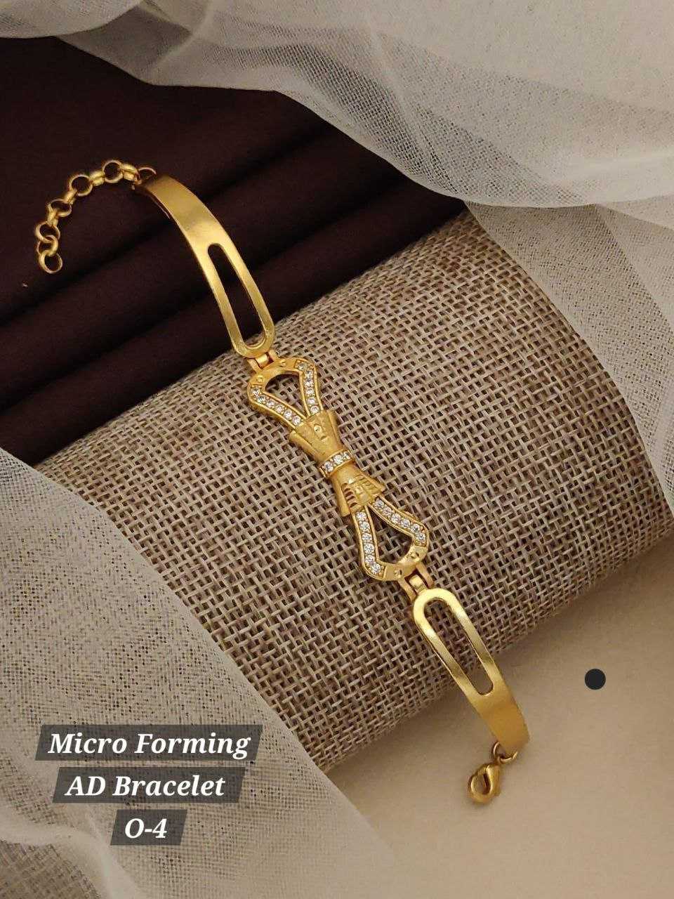 Ynf AD Diamond KESH193 BRACELETE1 Womens Jewellery Wholesale AD Diamond Bracelet Golden Bracelet Designer Artificial Jewelry Manufacturer - Jewellery Export