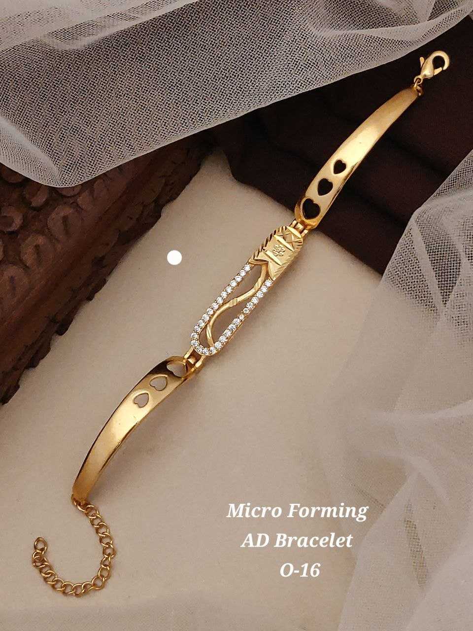 Ynf AD Diamond KESH193 BRACELETE1 Womens Jewellery Wholesale AD Diamond Bracelet Golden Bracelet Designer Artificial Jewelry Manufacturer - Jewellery Export