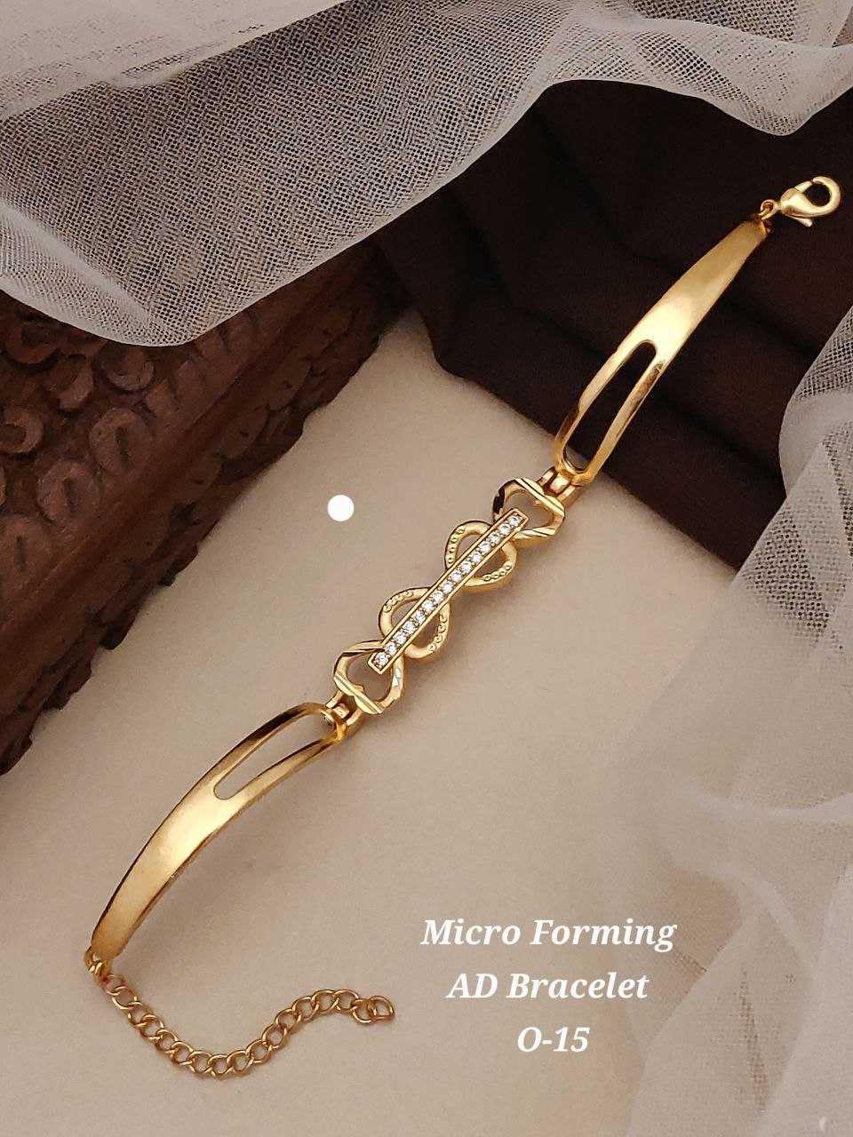 Ynf AD Diamond KESH193 BRACELETE1 Womens Jewellery Wholesale AD Diamond Bracelet Golden Bracelet Designer Artificial Jewelry Manufacturer - Jewellery Export