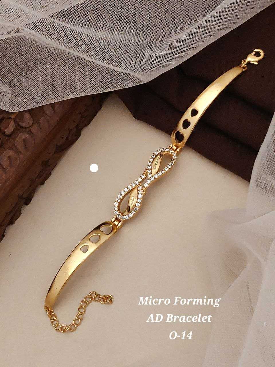 Ynf AD Diamond KESH193 BRACELETE1 Womens Jewellery Wholesale AD Diamond Bracelet Golden Bracelet Designer Artificial Jewelry Manufacturer - Jewellery Export