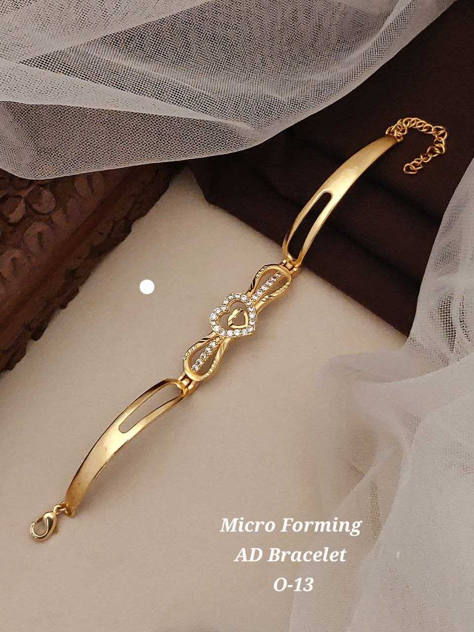 Ynf AD Diamond KESH193 BRACELETE1 Womens Jewellery Wholesale AD Diamond Bracelet Golden Bracelet Designer Artificial Jewelry Manufacturer - Jewellery Export