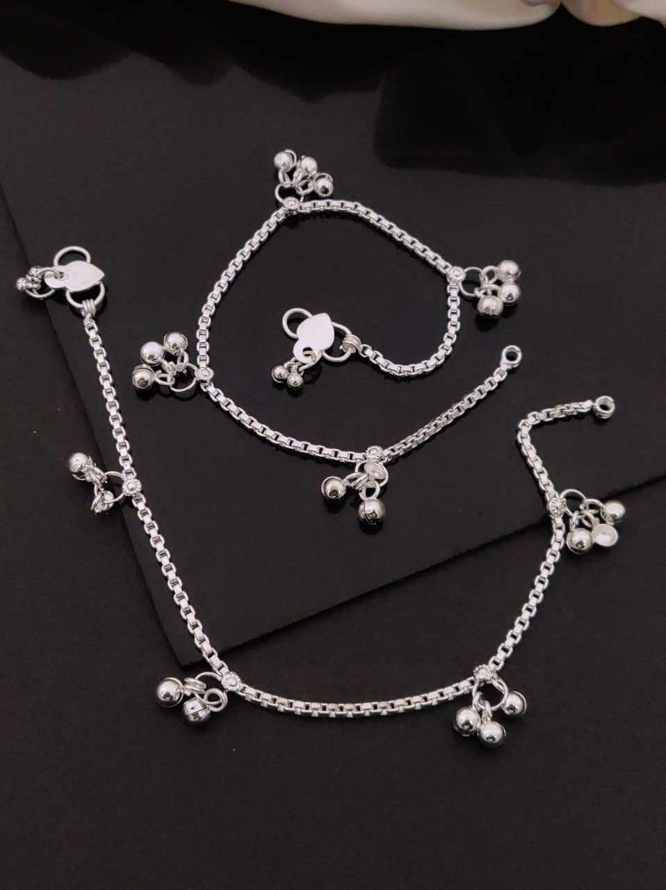 Ynf Alloy KESH191 138 Womens Jewellery Festive Collections Wholesale AD Fancy Payal Silver Payal Party Wear Jewelry Manufacturer - Jewellery Export