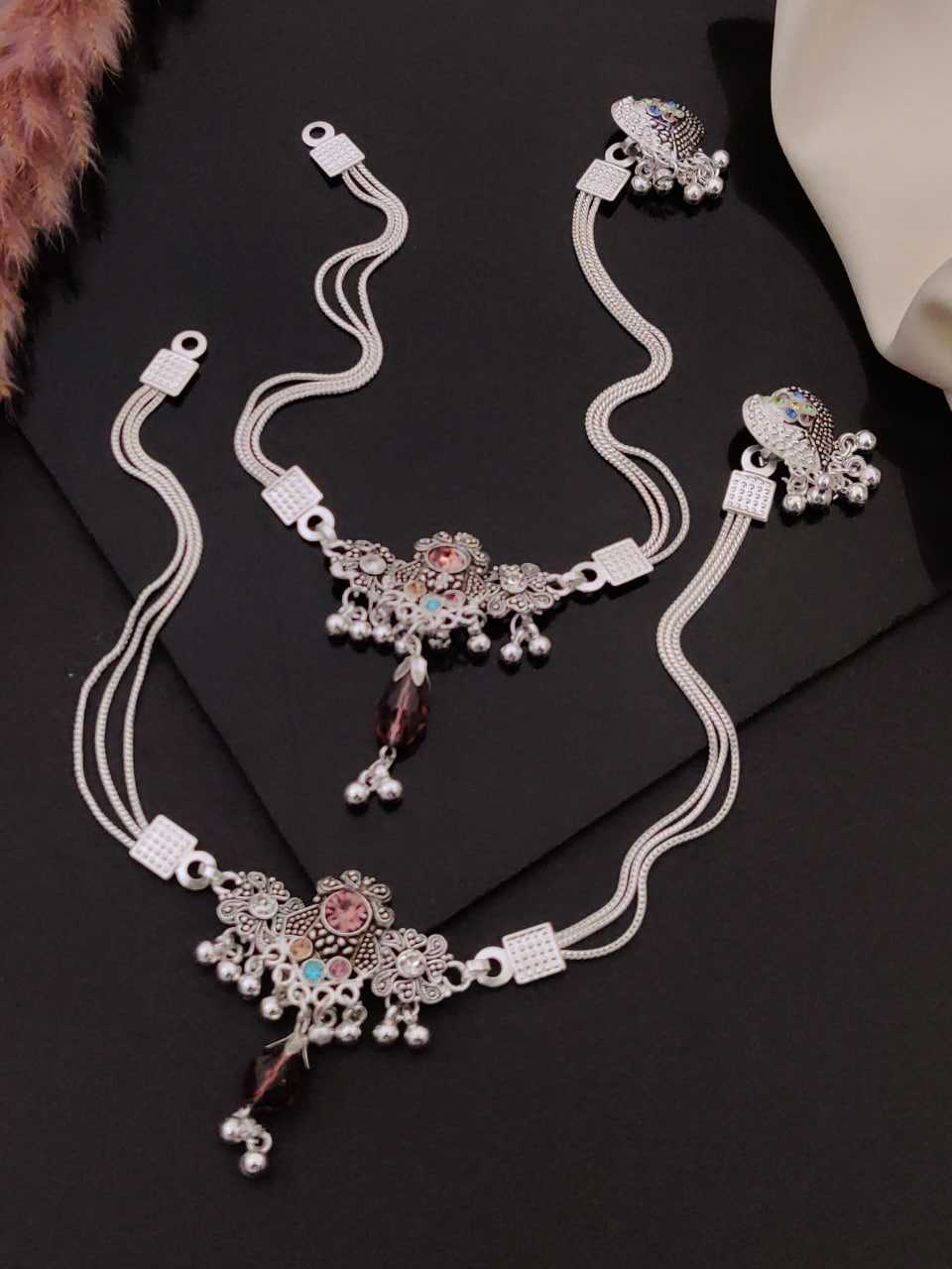 Ynf Alloy KESH191 139 Womens Jewellery Festive Collections Wholesale AD Fancy Payal Silver Payal Party Wear Jewelry Manufacturer - Jewellery Export