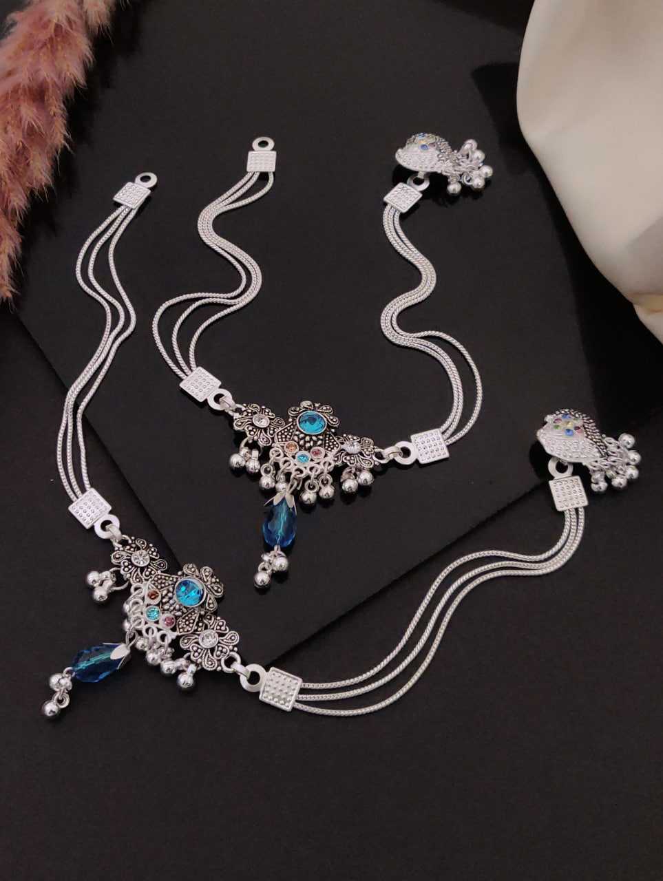 Ynf Alloy KESH191 139 Womens Jewellery Festive Collections Wholesale AD Fancy Payal Silver Payal Party Wear Jewelry Manufacturer - Jewellery Export