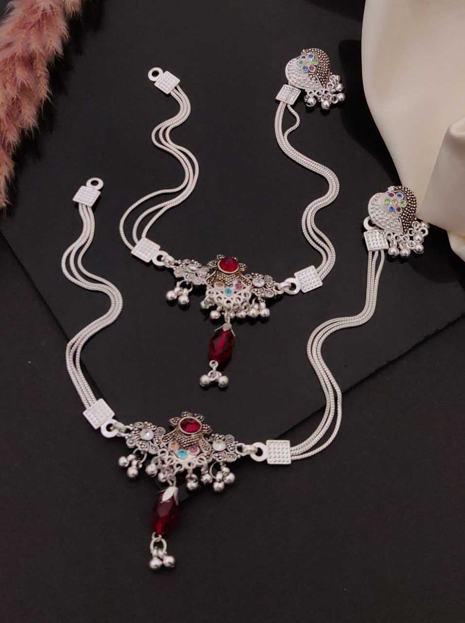 Ynf Alloy KESH191 139 Womens Jewellery Festive Collections Wholesale AD Fancy Payal Silver Payal Party Wear Jewelry Manufacturer - Jewellery Export