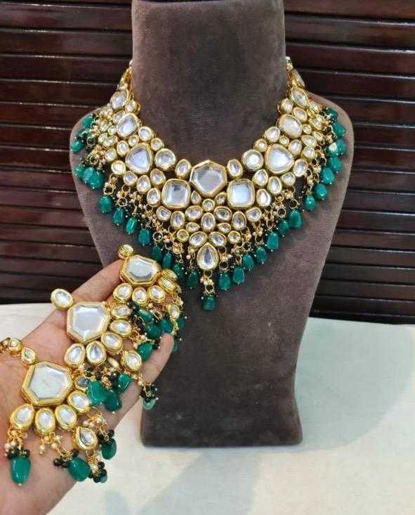 Ynf Brass KESH494 1 Womens Jewellery Wholesale Kundan Necklace Set Necklaces Set Bridal Jewelry Sets Manufacturer - Jewellery Export