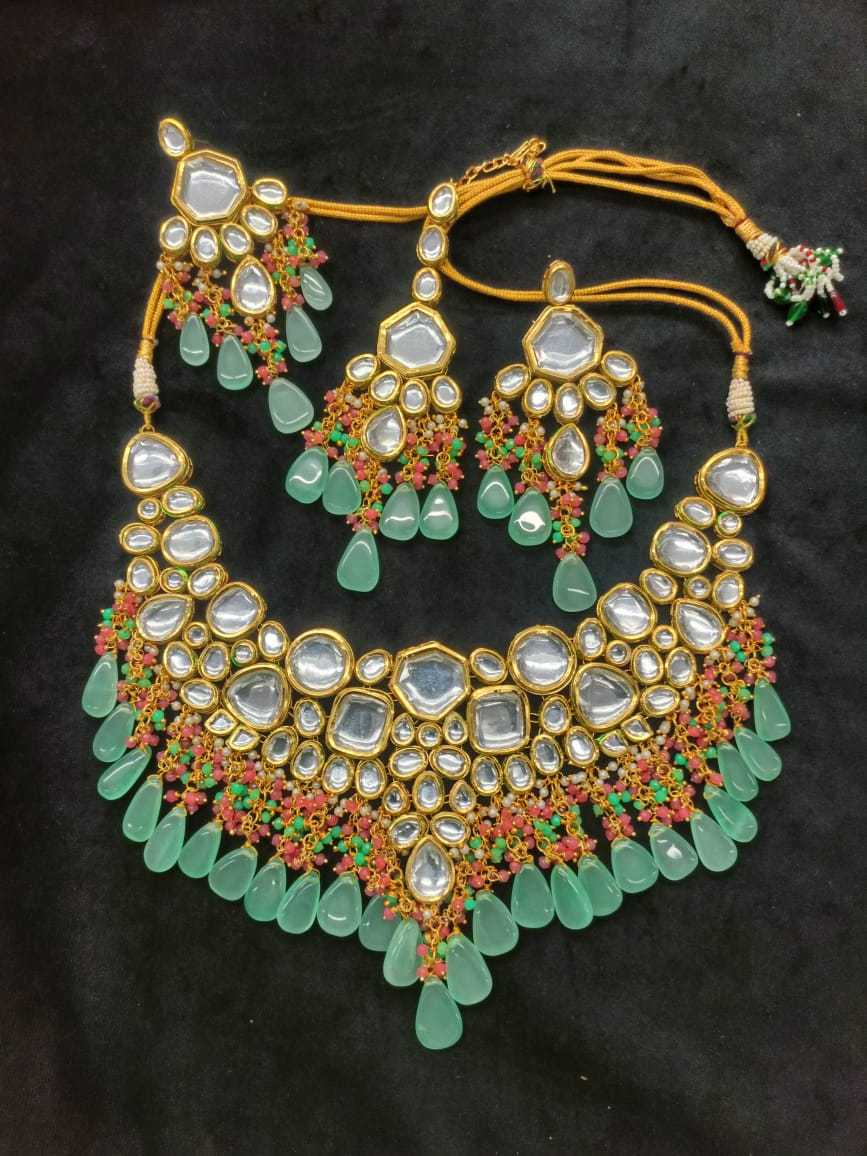 Ynf Brass KESH494 1 Womens Jewellery Wholesale Kundan Necklace Set Necklaces Set Bridal Jewelry Sets Manufacturer - Jewellery Export