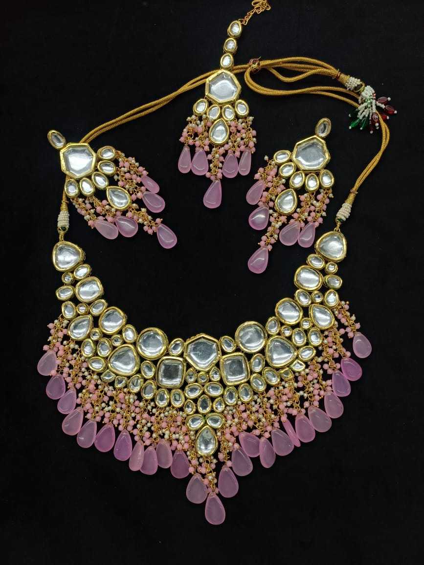 Ynf Brass KESH494 1 Womens Jewellery Wholesale Kundan Necklace Set Necklaces Set Bridal Jewelry Sets Manufacturer - Jewellery Export