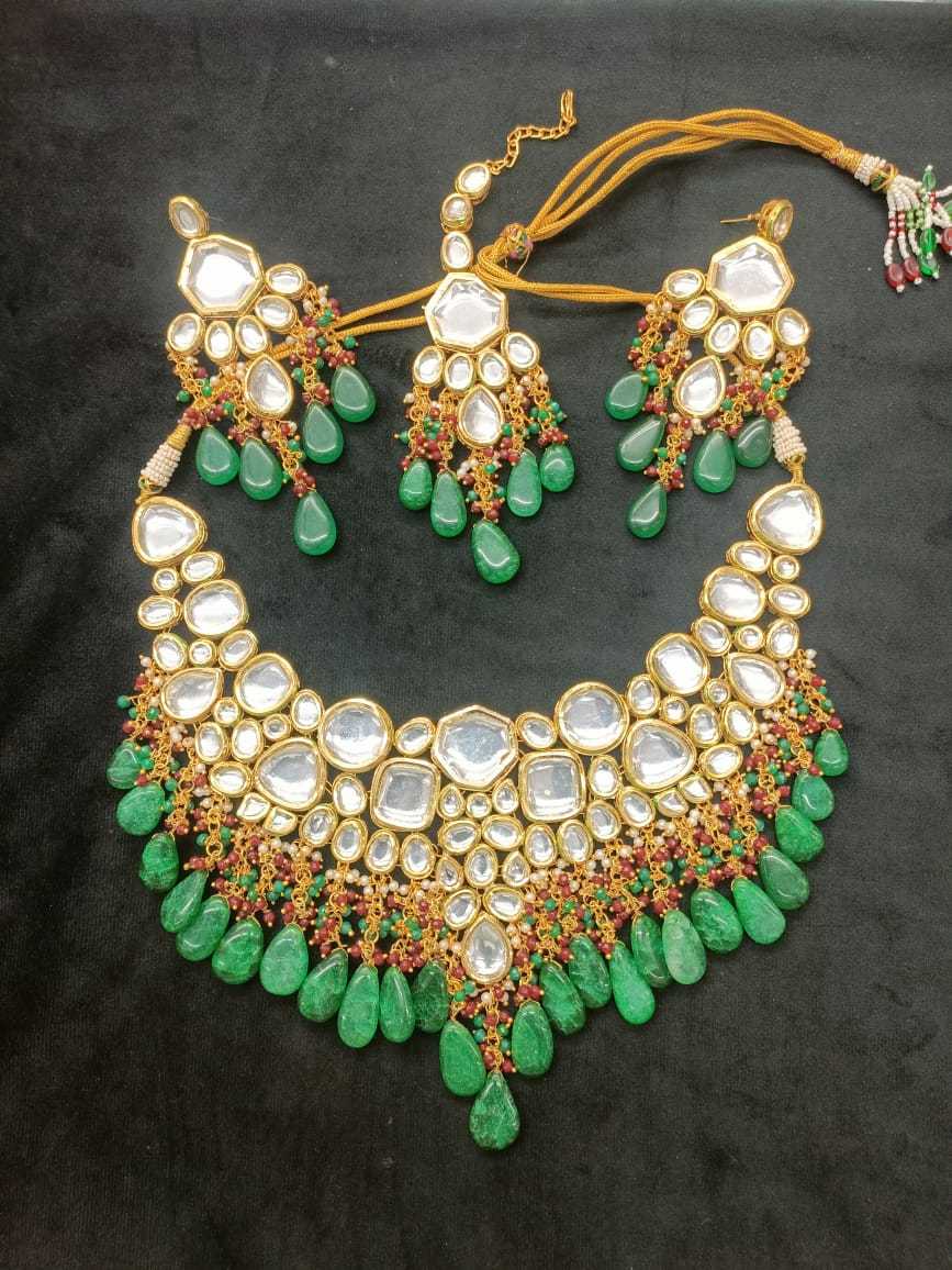 Ynf Brass KESH494 1 Womens Jewellery Wholesale Kundan Necklace Set Necklaces Set Bridal Jewelry Sets Manufacturer - Jewellery Export