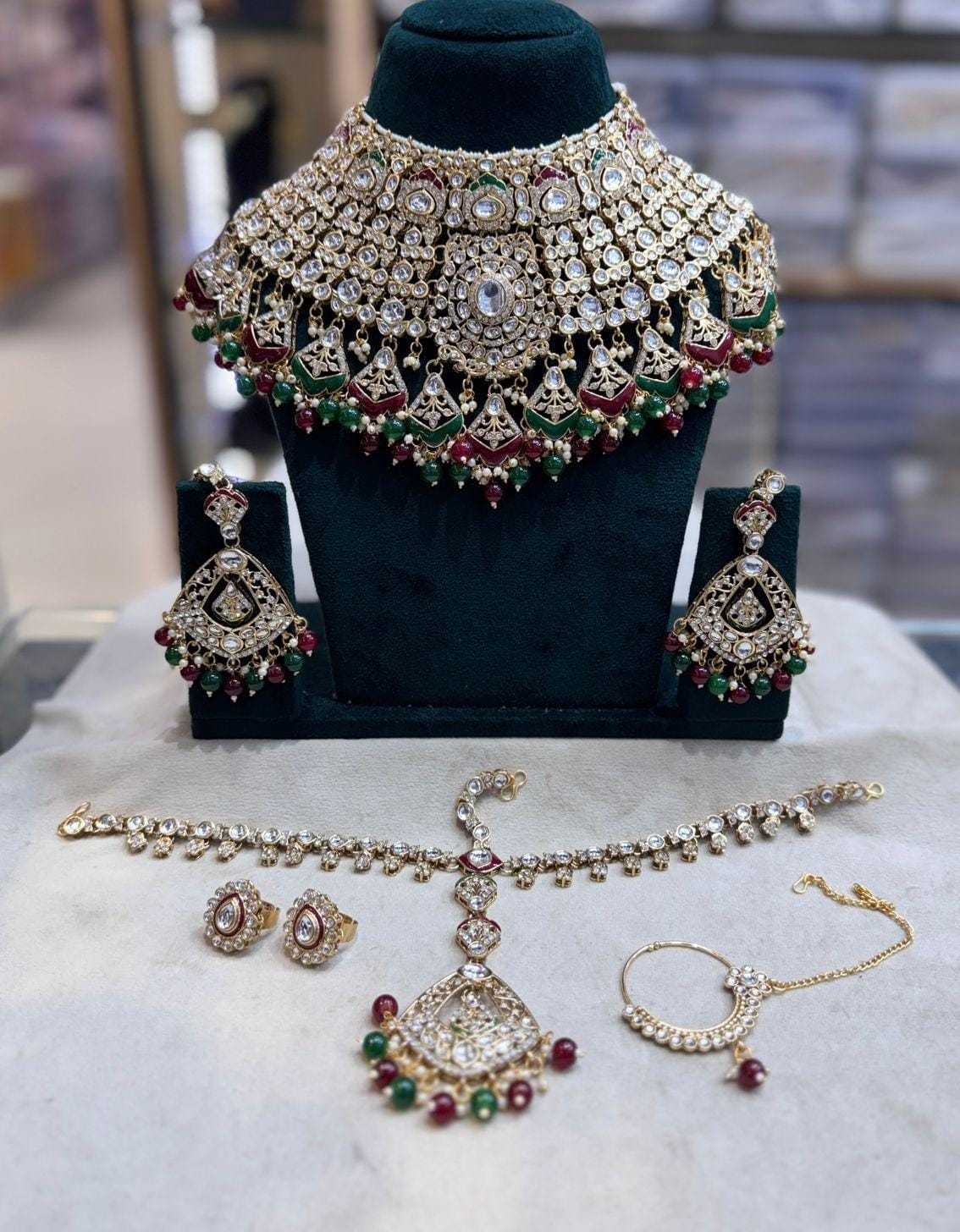Ynf Brass KESH494 1 Womens Jewellery Wholesale Kundan Pendant Sets Bridal Jewelry Sets Traditional Jewelry Manufacturer - Jewellery Export