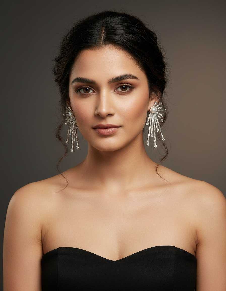 Ynf Fancy KESH191 EARRING Womens Jewellery Wholesale Fancy Earrings Artificial Earring Party Wear Jewelry Manufacturer - Jewellery Export