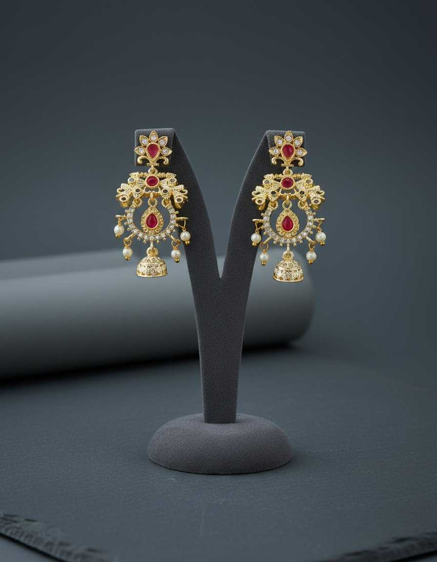 Ynf Fancy KESH191 EARRING Womens Jewellery Wholesale Fancy Earrings Traditional Jewelry Jhumka Earrings Manufacturer - Jewellery Export