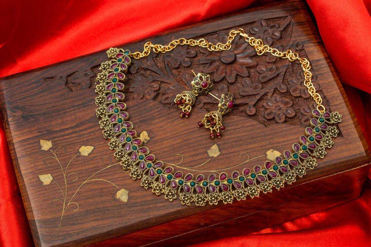 Ynf Fancy KESH191 NECKLACE SET Womens Jewellery Wholesale Artificial Necklace Sets Temple Jewelry Traditional Jewelry Manufacturer - Jewellery Export