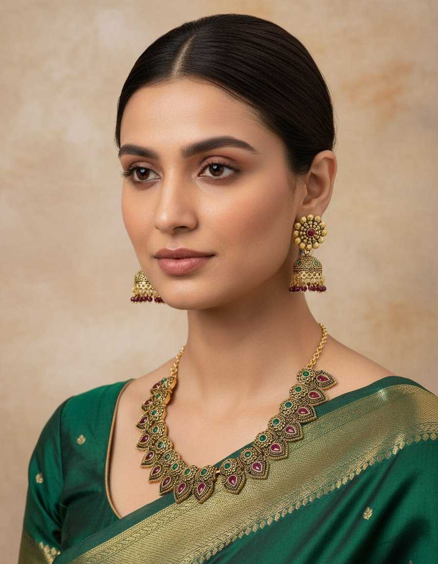 Ynf Fancy KESH191 NECKLACE SET Womens Jewellery Wholesale Necklaces Set Traditional Jewelry South Indian Jewelry Manufacturer - Jewellery Export