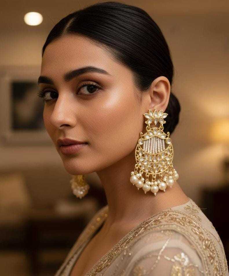 Ynf Fancy KESH494 1 Womens Jewellery Wholesale Fancy Earrings AD Diamond Earring Long Earrings Manufacturer - Jewellery Export