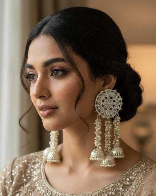 Ynf Fancy KESH494 1 Womens Jewellery Wholesale Fancy Earrings AD Diamond Earring Long Earrings Manufacturer - Jewellery Export