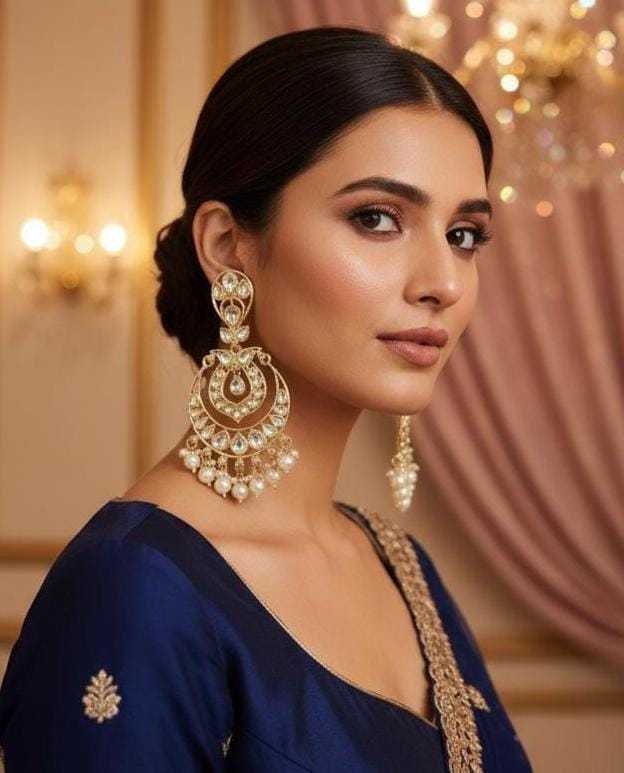 Ynf Fancy KESH494 1 Womens Jewellery Wholesale Fancy Earrings AD Diamond Earring Long Earrings Manufacturer - Jewellery Export