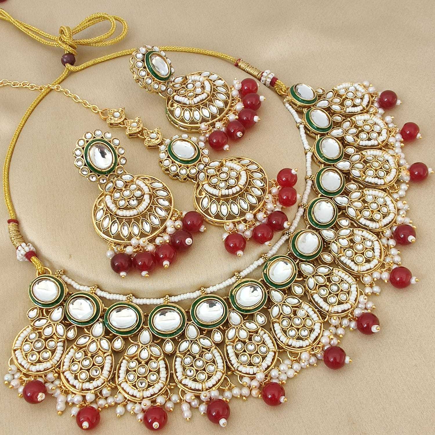 Ynf Fancy KESH494 1 Womens Jewellery Wholesale Necklaces Set Rajwadi Necklaces Set Bridal Jewelry Sets Manufacturer - Jewellery Export
