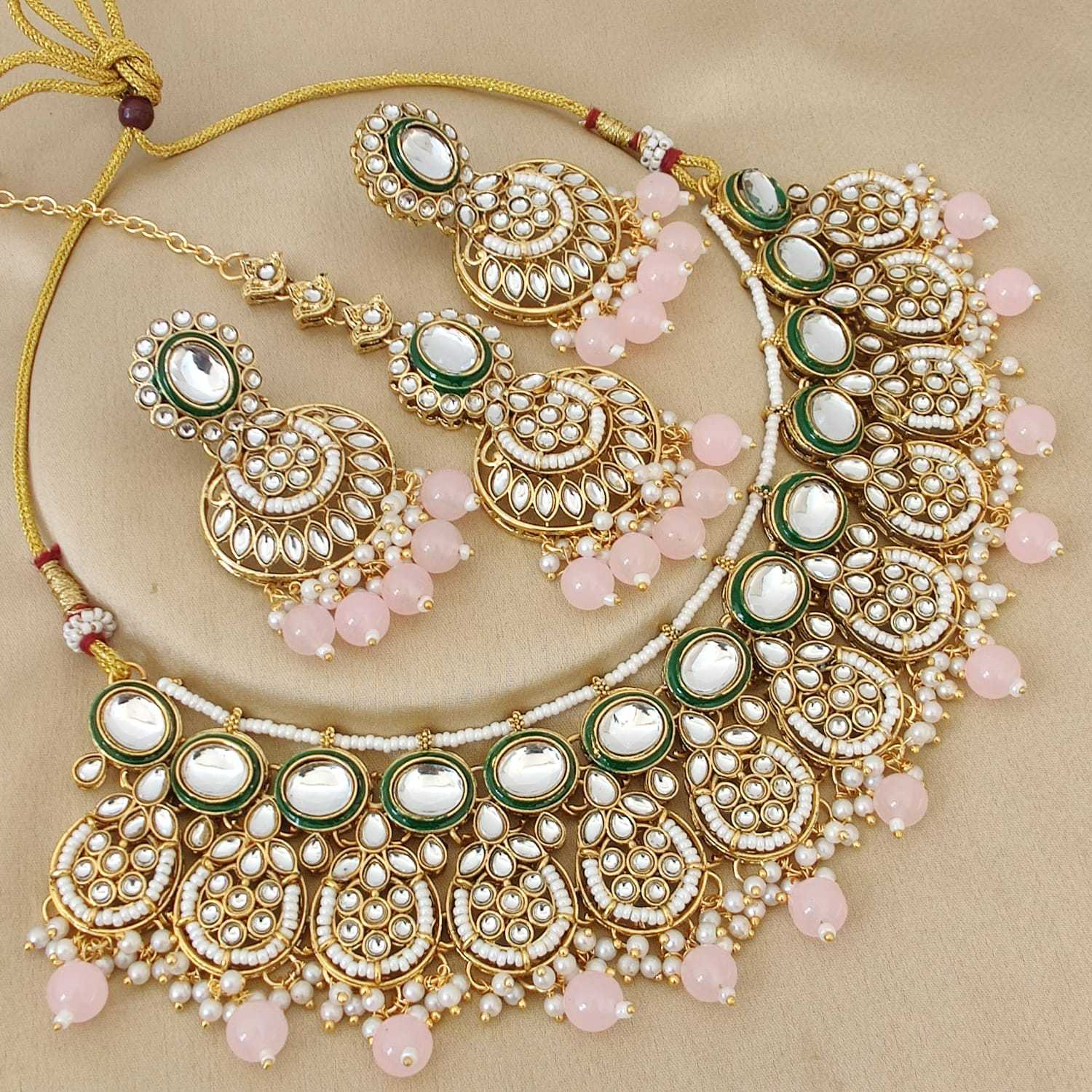Ynf Fancy KESH494 1 Womens Jewellery Wholesale Necklaces Set Rajwadi Necklaces Set Bridal Jewelry Sets Manufacturer - Jewellery Export