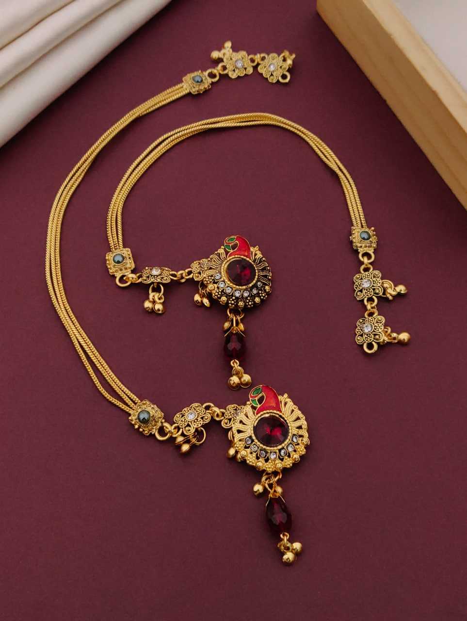 Ynf Gold Plated KESH191 140 Womens Jewellery Festive Collections Wholesale AD Fancy Payal Gold Plated Jewelry Party Wear Jewelry Manufacturer - Jewellery Export