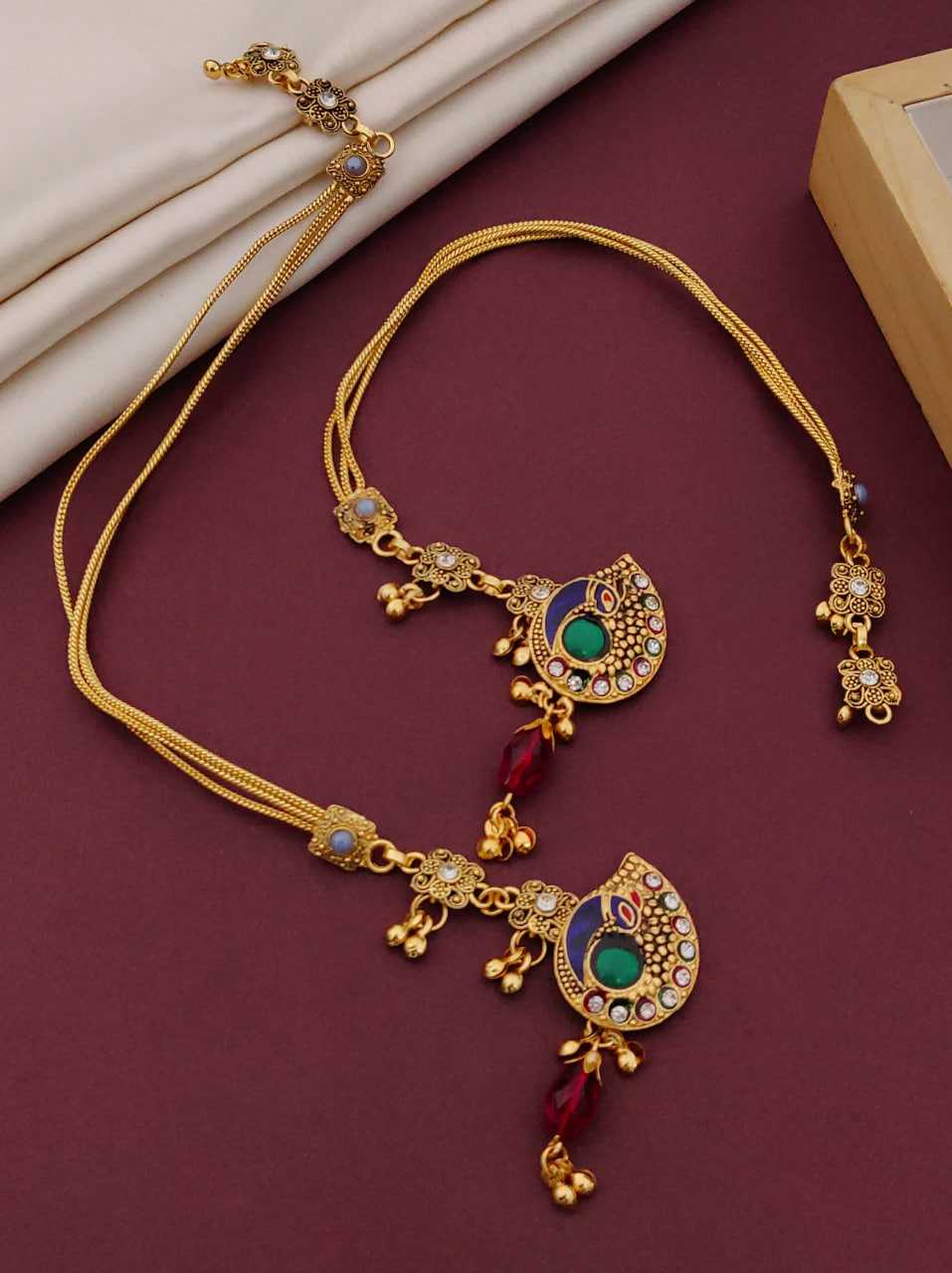 Ynf Gold Plated KESH191 140 Womens Jewellery Festive Collections Wholesale AD Fancy Payal Gold Plated Jewelry Party Wear Jewelry Manufacturer - Jewellery Export