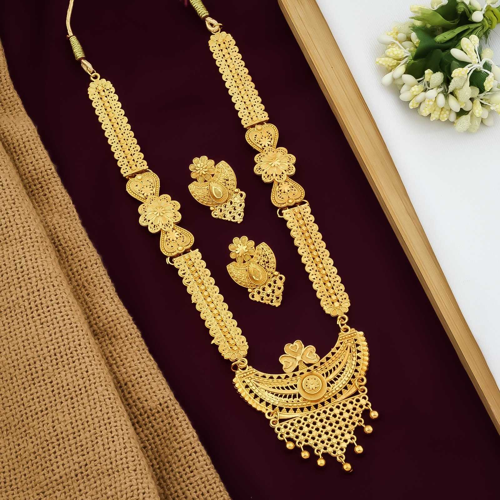 Ynf Brass KESH191 1 Womens Jewellery Wholesale Golden Necklace Set Artificial Necklace Sets Traditional Jewelry Manufacturer - Jewellery Export