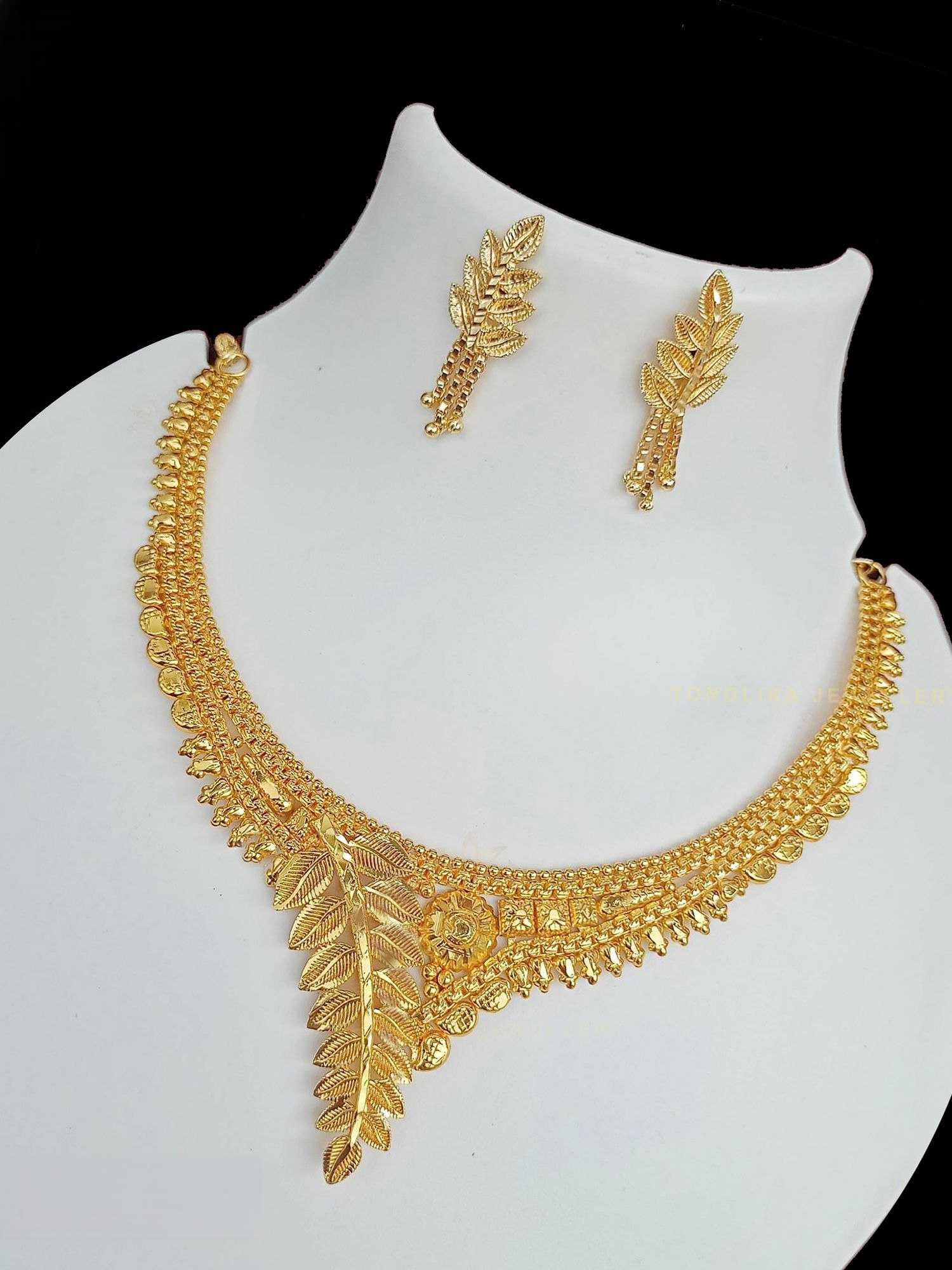 Ynf Brass KESH191 1 Womens Jewellery Wholesale Golden Necklace Set Bridal Jewelry Sets Traditional Jewelry Manufacturer - Jewellery Export