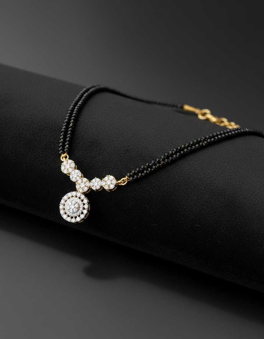 Ynf Brass KESH191 1 Womens Jewellery Wholesale Mangalsutras Chain Pendant Set Stone Studded Jewelry Manufacturer - Jewellery Export