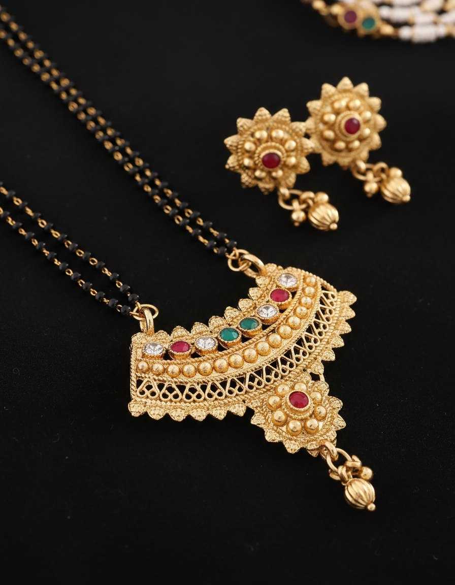 Ynf Brass KESH191 VASU Womens Jewellery Wholesale Mangalsutras Fashion Pendant Party Wear Jewelry Manufacturer - Jewellery Export