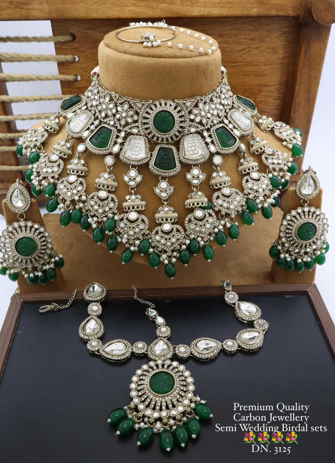 Ynf Brass KESH494 1 Womens Jewellery Wholesale Artificial Diamond Necklace Bridal Jewelry Sets Traditional Jewelry Manufacturer - Jewellery Export