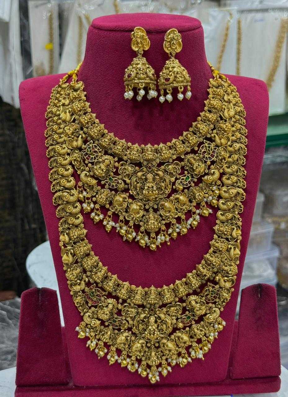 Ynf Brass KESH494 1 Womens Jewellery Wholesale Golden Necklace Set Bridal Jewelry Sets Designer Artificial Jewelry Manufacturer - Jewellery Export