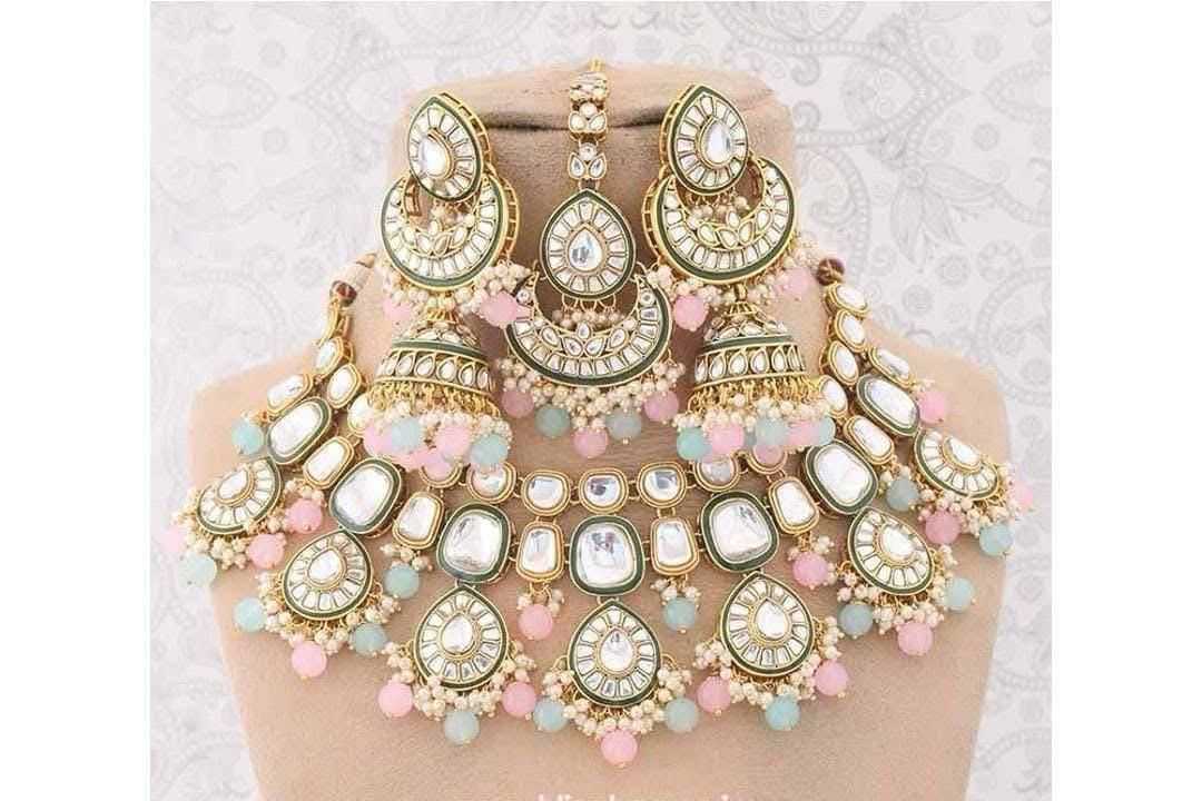 Ynf Brass KESH494 1 Womens Jewellery Wholesale Kundan Necklace Set Bridal Jewelry Sets Traditional Jewelry Manufacturer - Jewellery Export