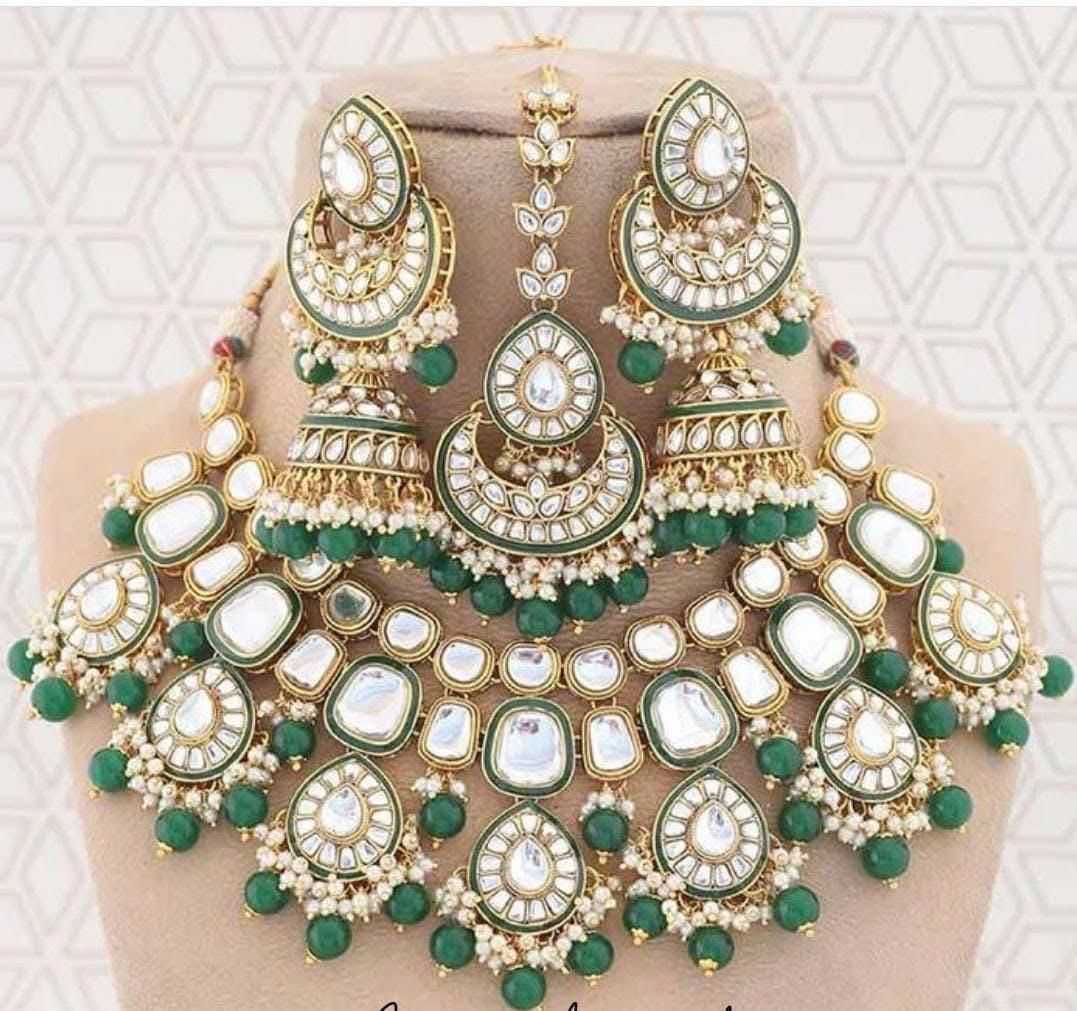 Ynf Brass KESH494 1 Womens Jewellery Wholesale Kundan Necklace Set Bridal Jewelry Sets Traditional Jewelry Manufacturer - Jewellery Export